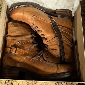 Taos booties in golden brown. Worn once. Like new condition.